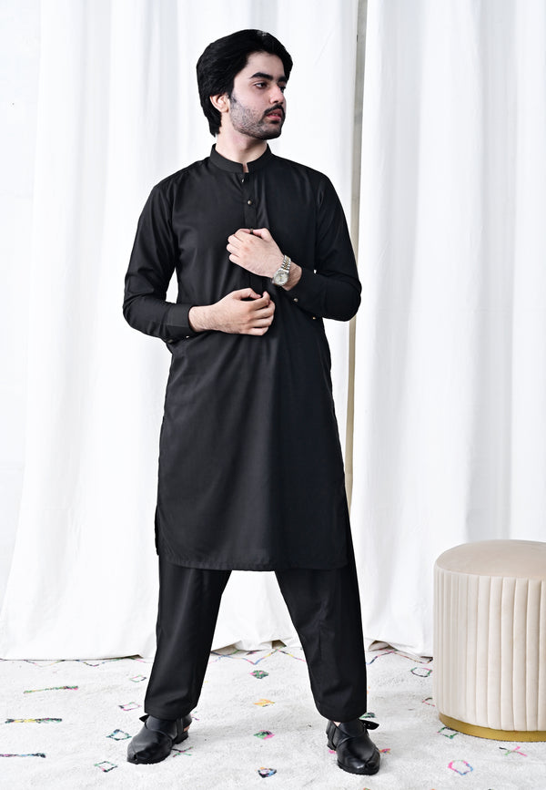 Command the Moment with a Classic Black premium Shalwar Kameez ready to wear