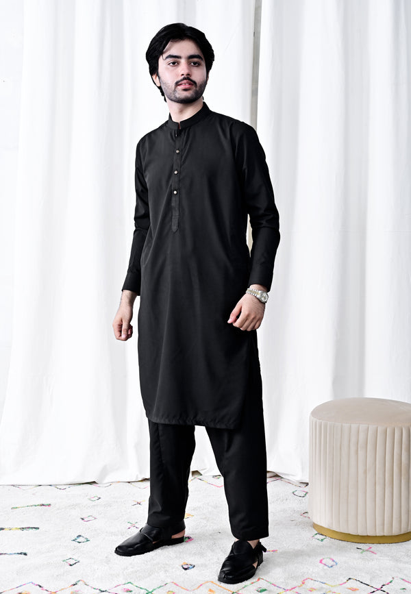 Command the Moment with a Classic Black premium Shalwar Kameez ready to wear