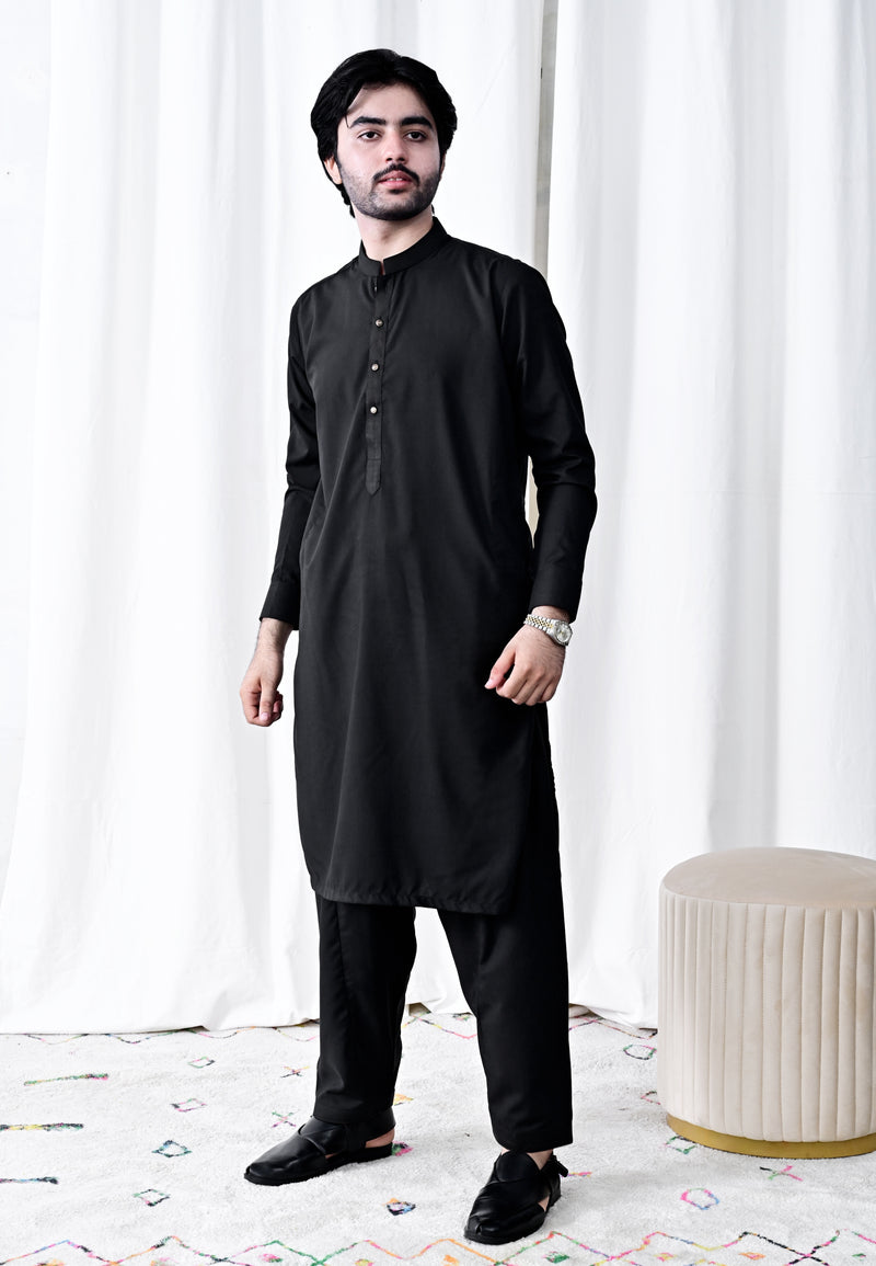 Command the Moment with a Classic Black premium Shalwar Kameez ready to wear