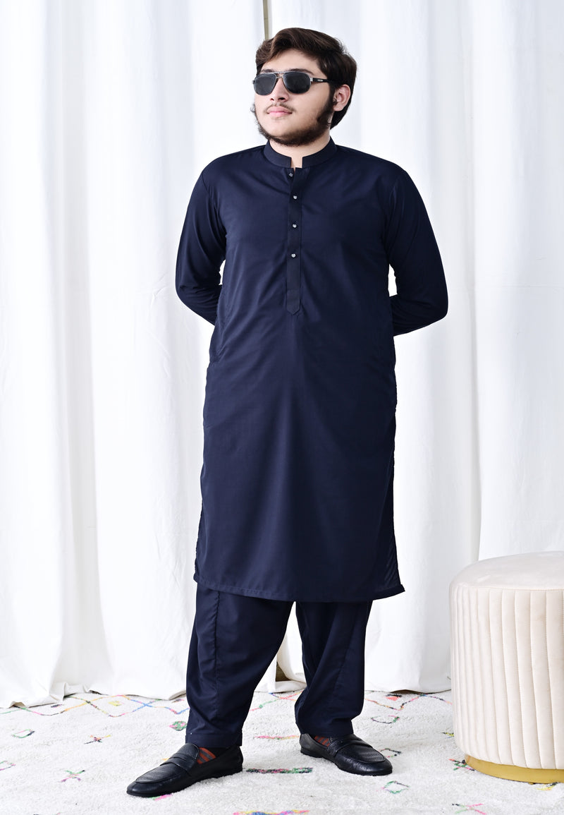 Refine Your Elegance with a Navy Blue Shalwar Kameez premium ready to wear