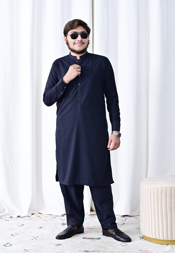 Refine Your Elegance with a Navy Blue Shalwar Kameez premium ready to wear