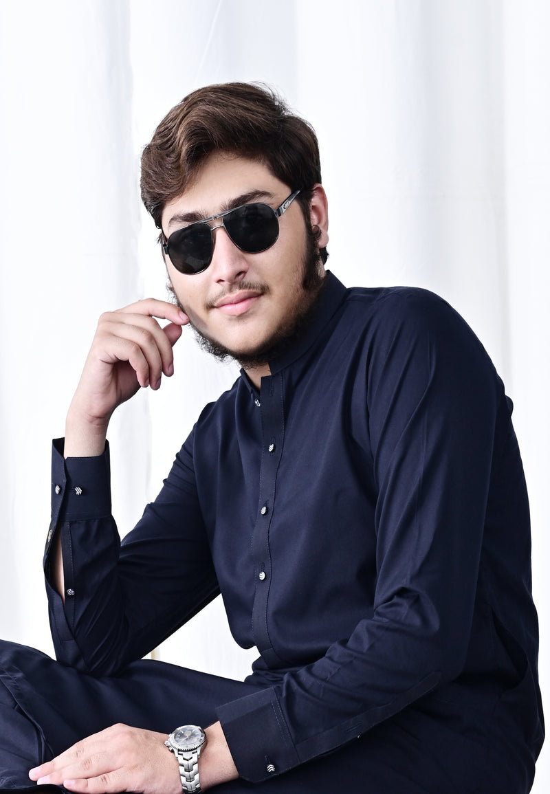 Refine Your Elegance with a Navy Blue Shalwar Kameez premium ready to wear
