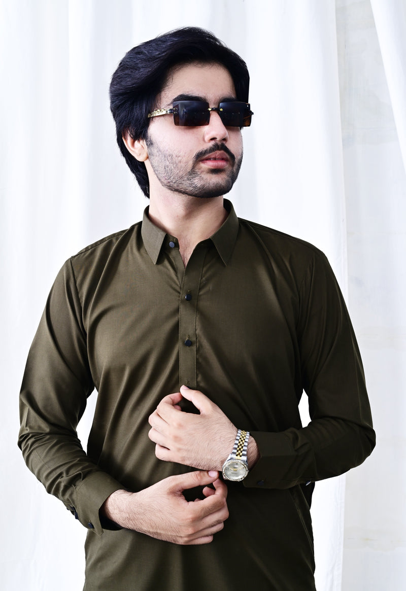 Ready To Wear – Olive Green Men’s premium Shalwar Kameez