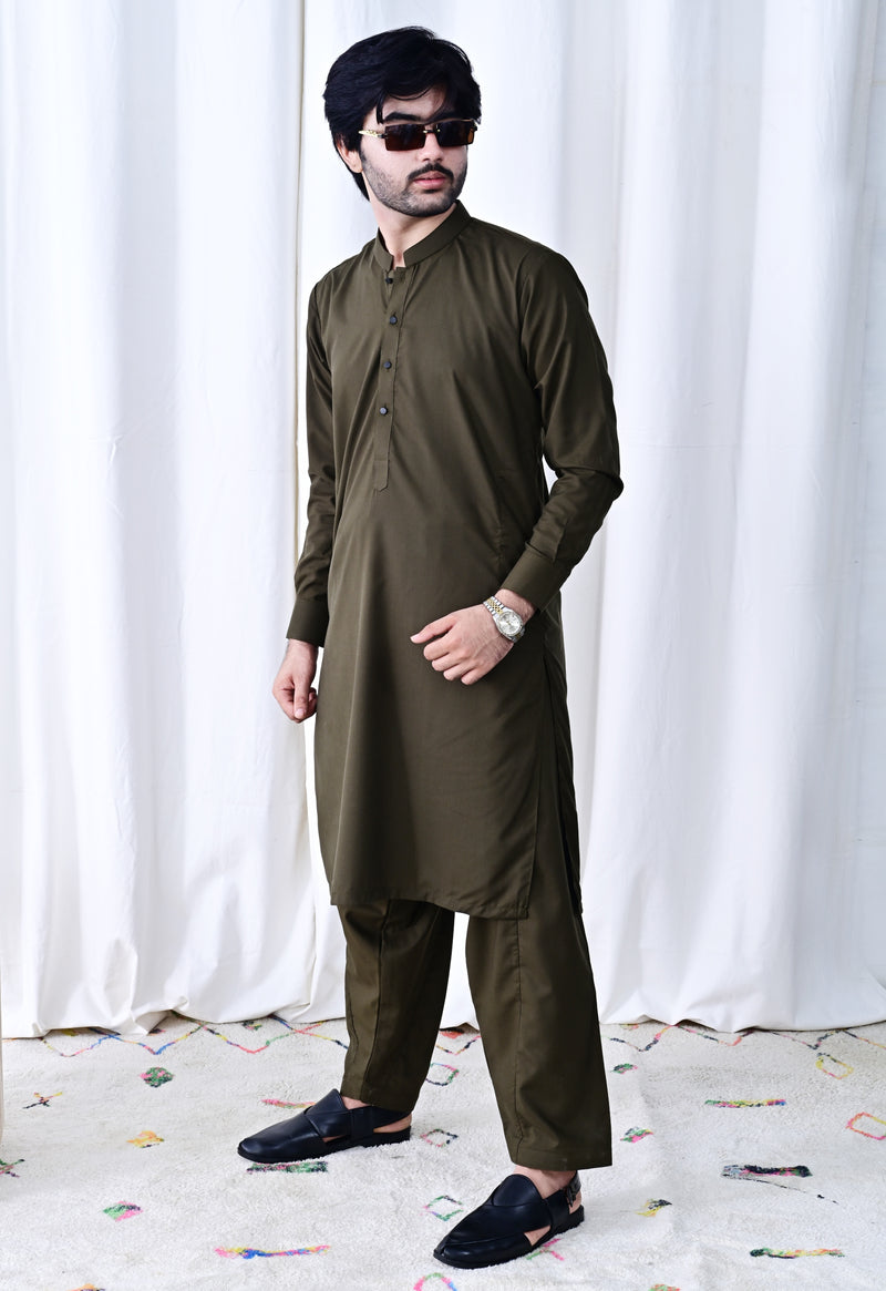 Ready To Wear – Olive Green Men’s premium Shalwar Kameez