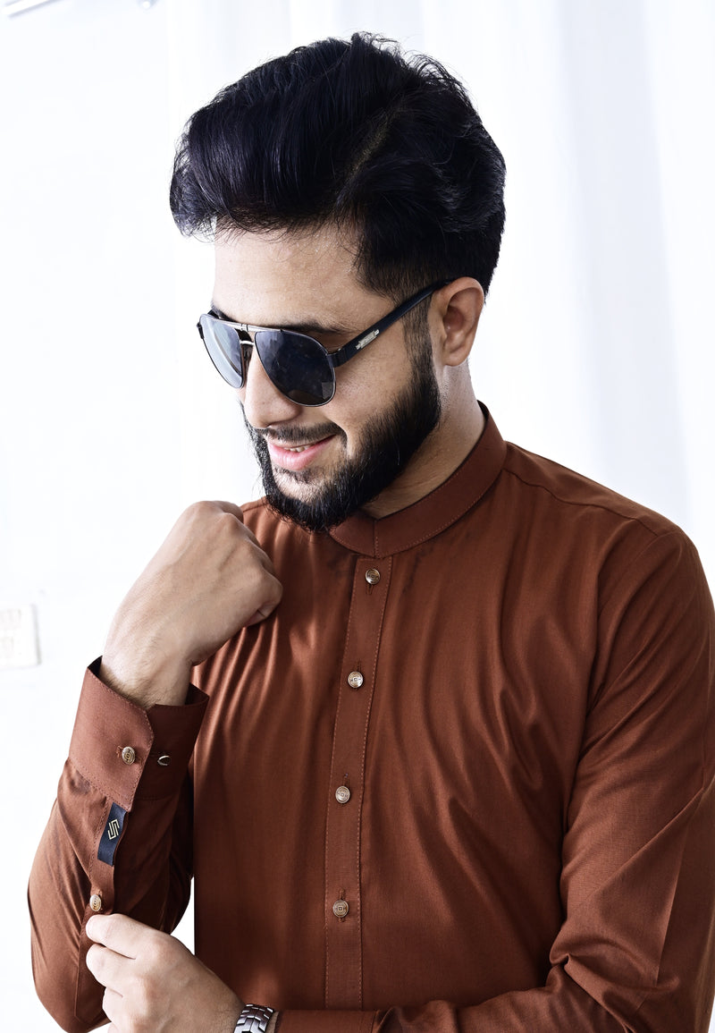 Ready To Wear – Rust Brown Men’s premium Shalwar Kameez