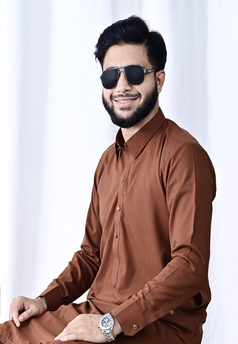 Ready To Wear – Rust Brown Men’s premium Shalwar Kameez