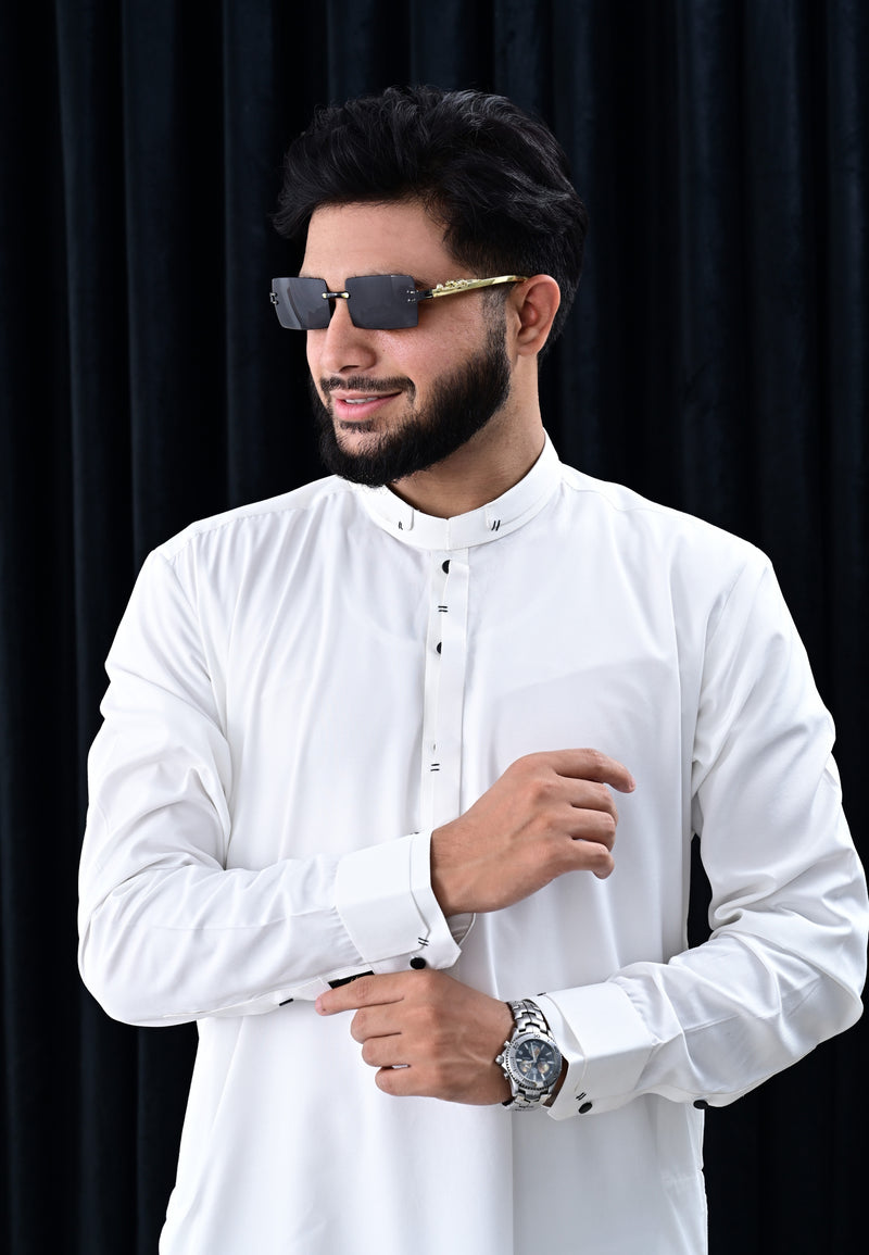premium boski off white men ready to wear shalwar kameez Elegant & Timeless Look