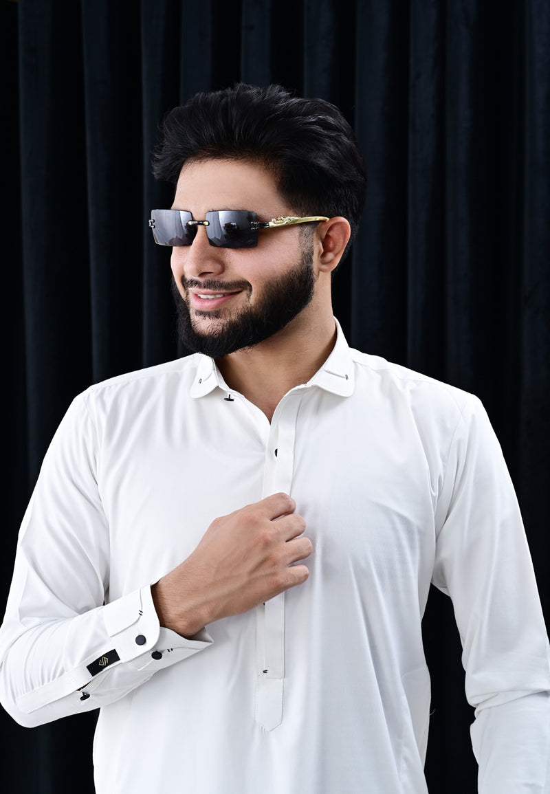 premium boski off white men ready to wear shalwar kameez Elegant & Timeless Look