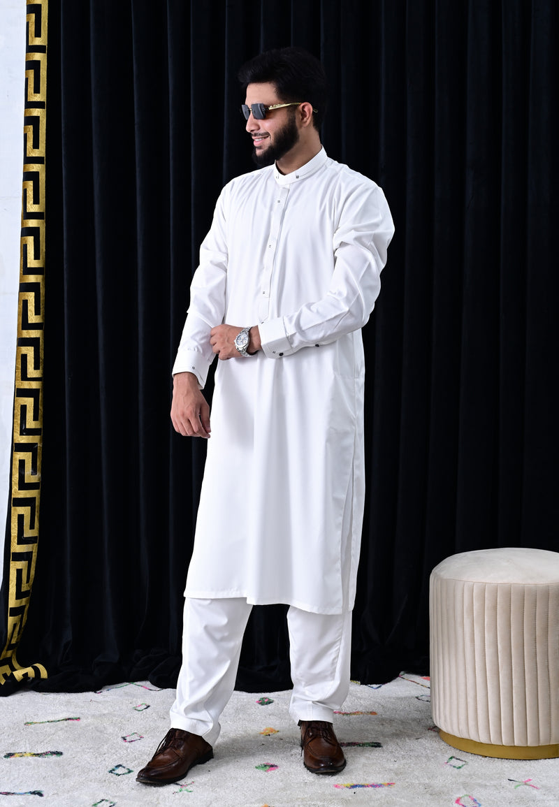 premium boski off white men ready to wear shalwar kameez Elegant & Timeless Look